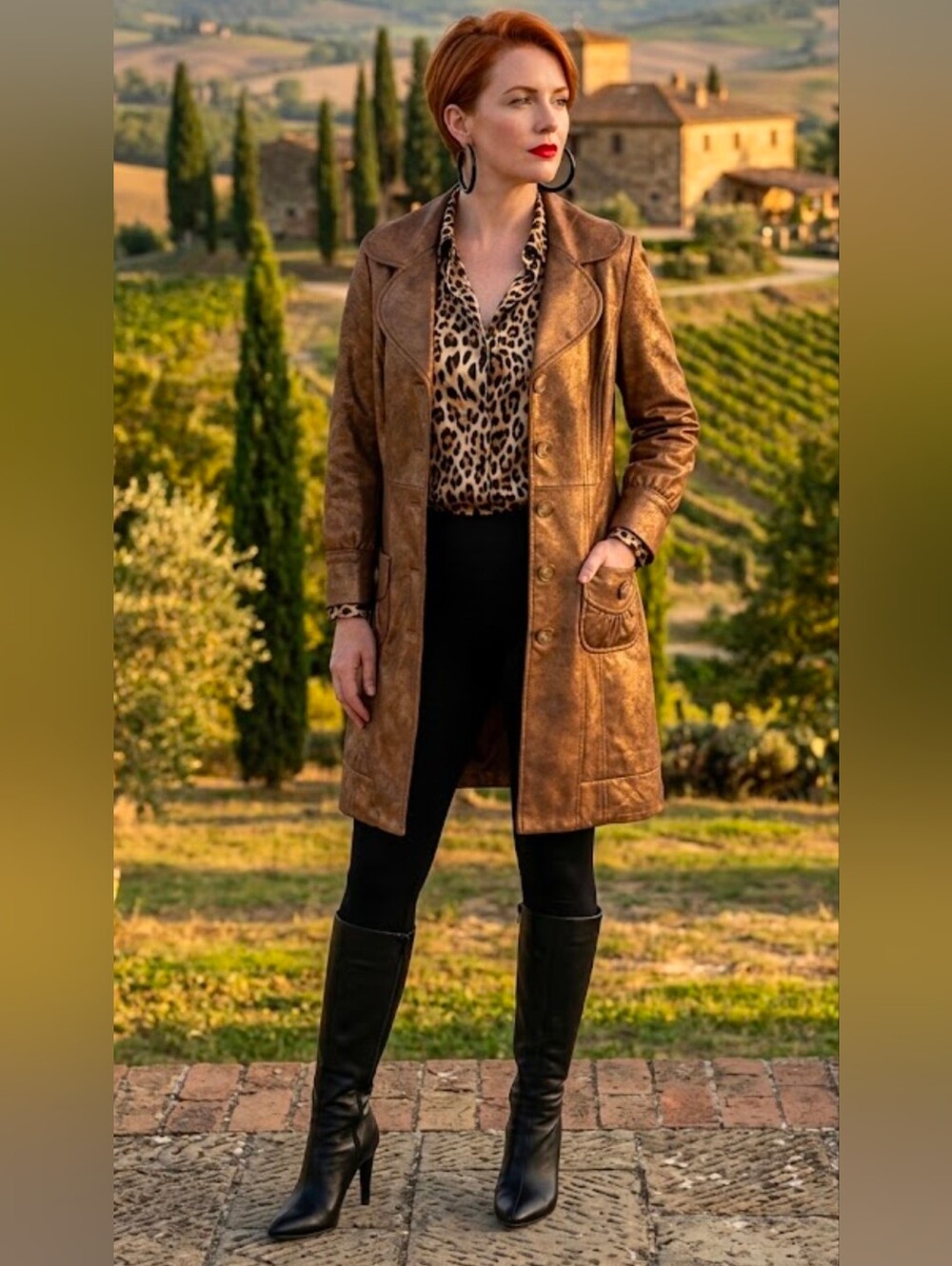 VINTAGE NEIMAN MARCUS LEATHER COAT.